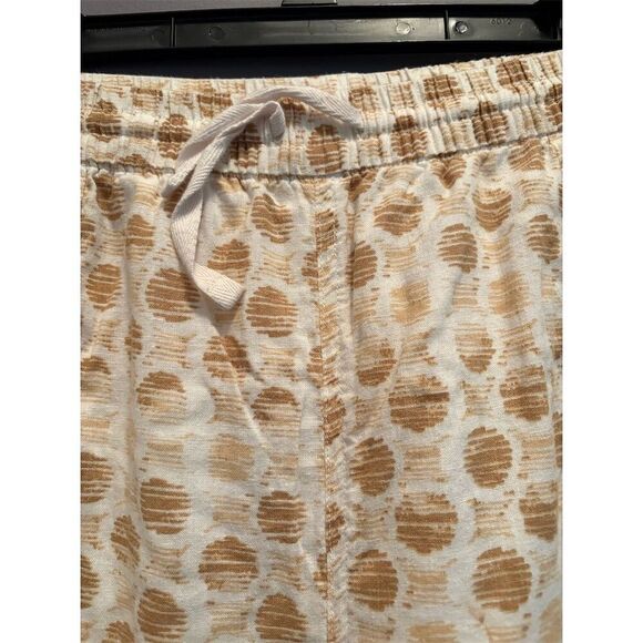 Kim Rogers Women's Standard M Beige Cropped Pants Geometric Elastic Waist - Picture 4 of 7